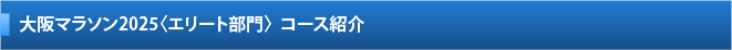 大阪マラソン2024〈エリート部門〉大会コース紹介